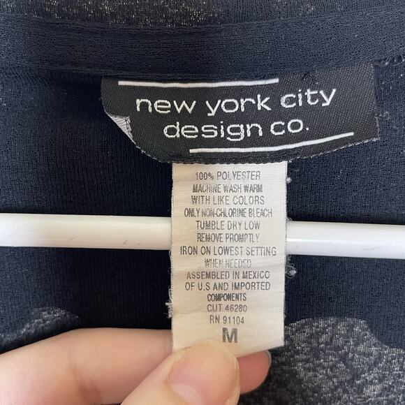 Vtg Women's‎ Sheer Black Ruffle Flare Bell Sleeve Blouse Witchy Whimsigoth Y2K M - Picture 8 of 10